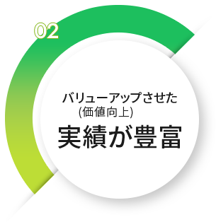 バリューアップさせた実績が豊富